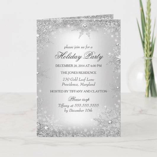 Invitation Noël Silver Winter Wonderland (Devant)