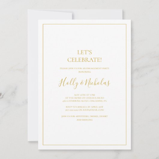 Invitation Noël simple et élégant | Blanc Fêtons (Devant)