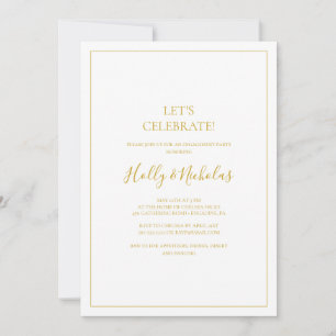 Invitation Noël simple et élégant   Blanc Fêtons