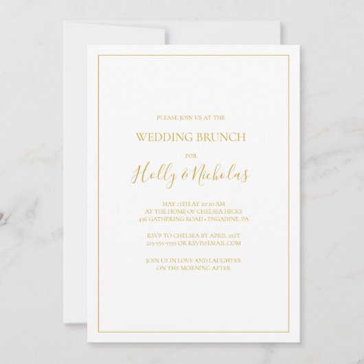 Invitation Noël simple et élégant | Brunch Mariage blanc (Devant)