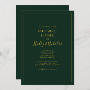 Invitation Noël simple et élégant   Dîner de répétition vert