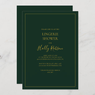 Invitation Noël simple et élégant   Douche Lingerie verte