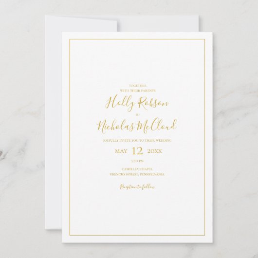 Invitation Noël simple et élégant | Mariage Décontracté blanc (Devant)