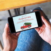 Invitation Noël Simple mignon Hiver Vintage Camion rouge