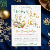 Invitation Noël Sip and Shop Champagne Vente