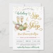 Invitation Noël Sip and Shop Champagne Vente (Devant)