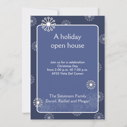 Invitation NOËL Snowflake Holiday Open House Party (Devant)