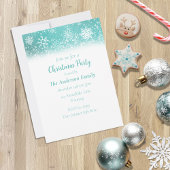 Invitation Noël Snowflakes Turquoise