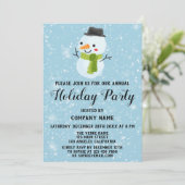 Invitation Noël Snowman Company Fête de la neige blanche (Debout devant)