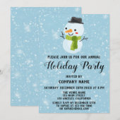 Invitation Noël Snowman Company Fête de la neige blanche (Devant / Derrière)