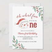 Invitation Noël Snowman Holly Premier anniversaire (Devant)