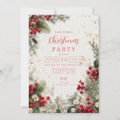 Invitation Noël Snowy Green et Berries (Devant)