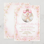 Invitation Noël Sprinkled Petit Cookie Sur Le Chemin Bébé (Devant / Derrière)