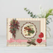 Invitation Noël style scrapbooking vintag (Debout devant)