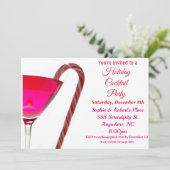 Invitation Noël | Sucre de canne rouge élégant de la fête de  (Debout devant)