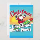 Invitation Noël sur les vagues design Santa (Dos)