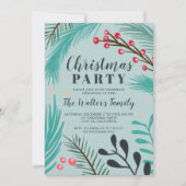 Invitation Noël surdimensionné de vert de gui de branches (Devant)