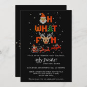 Invitation Noël T-shirt démodé Fête de fin d'année B Oh Quell (Devant / Derrière)