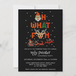 Invitation Noël T-shirt hideux Fête de fin d'année B Oh quell