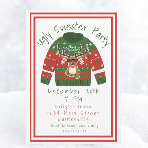 Invitation Noël T-shirt Moche Soirée Dames / Filles Drôles