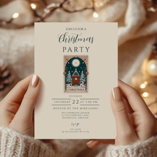 Invitation Noël Tarot Vintage