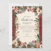 Invitation Noël Tartan Rustique (Devant)