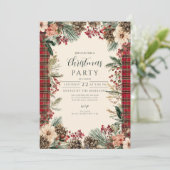 Invitation Noël Tartan Rustique (Debout devant)