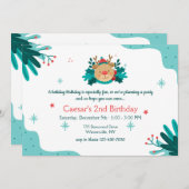 Invitation Noël Teddy Bear fête d'anniversaire (Devant / Derrière)