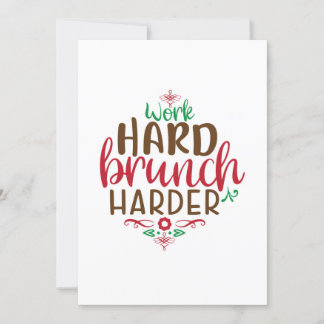Invitation Noël travaille dur brunch encore plus dur