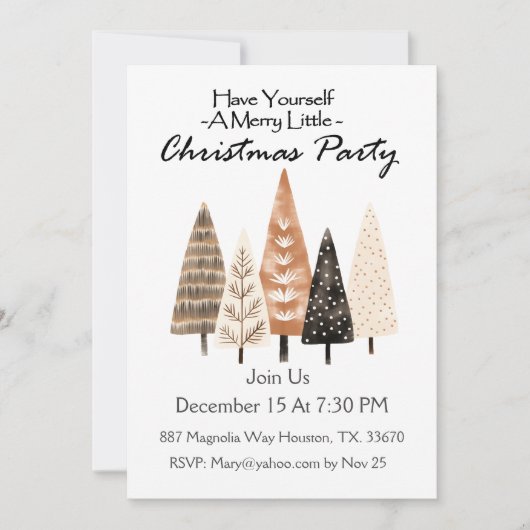 Invitation Noël Tree Boho Party (Devant)