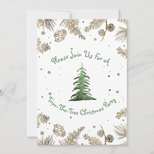 Invitation Noël, Trim-The-Tree, (Devant)