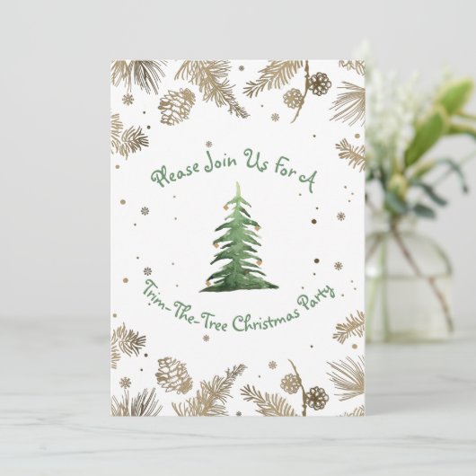 Invitation Noël, Trim-The-Tree, (Debout devant)