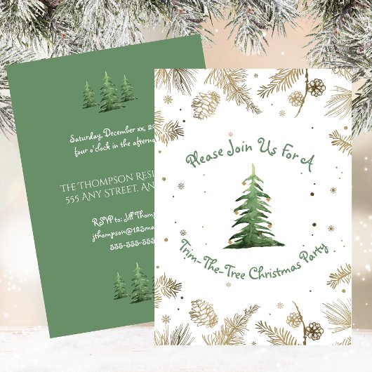 Invitation Noël, Trim-The-Tree,