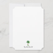 Invitation Noël Tropical Fête Palm Tree (Dos)