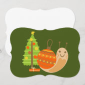 Invitation Noël tropical july escargot été xmas (Devant / Derrière)