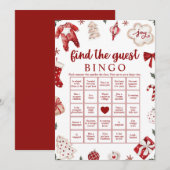 Invitation Noël Trouvez le Baby shower invité Jeu de Bingo (Devant / Derrière)
