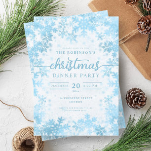 Invitation Noël Turquoise d'hiver moderne