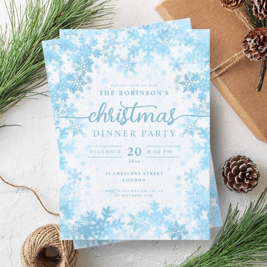 Invitation Noël Turquoise d'hiver moderne