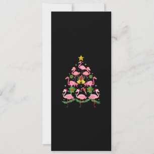 Invitation Noël - Un joli sapin de Noël Flamant rose