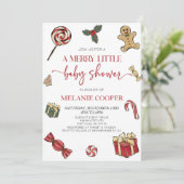 Invitation Noël Un joyeux petit Baby shower (Debout devant)