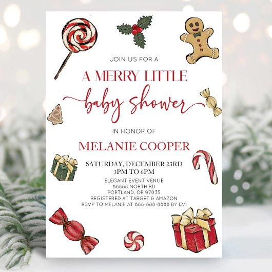 Invitation Noël Un joyeux petit Baby shower