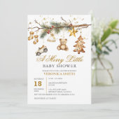 Invitation Noël Un joyeux petit Baby shower (Debout devant)