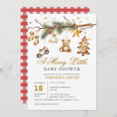 Invitation Noël Un joyeux petit Baby shower (Devant / Derrière)