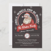 Invitation Noël unique Retro Père Noël Jingle et Mingle (Devant)