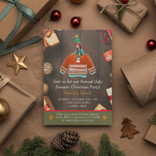 Invitation Noël Vacances Basset Hound Fête Douce moche