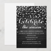 Invitation Noël Vacances Bois Arrière - plan Famille (Devant / Derrière)