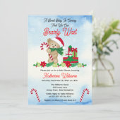 Invitation Noël Vacances Garçon ours Baby shower d'attente pr (Debout devant)