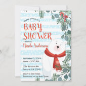 Invitation Noël Vacances hiver Polar Ours Baby shower (Devant)