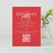 Invitation Noël Vacances Russe Buffalo Plaid QR Code (Debout devant)