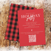 Invitation Noël Vacances Russe Buffalo Plaid QR Code